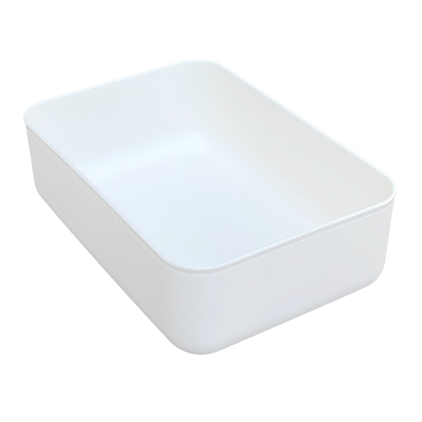 White plastic storage bin box