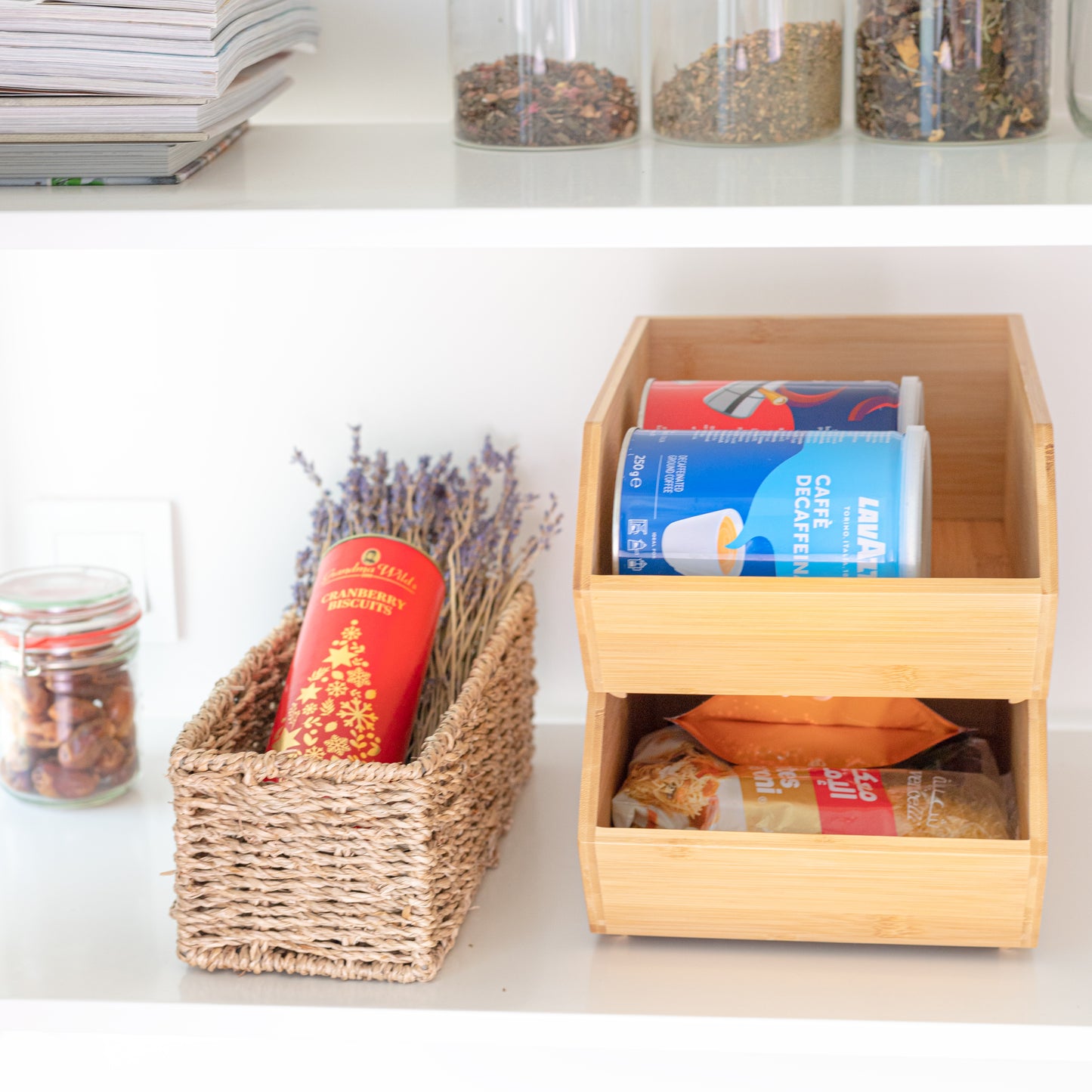 2 Pack | Bamboo Natural Wood Storage Bin