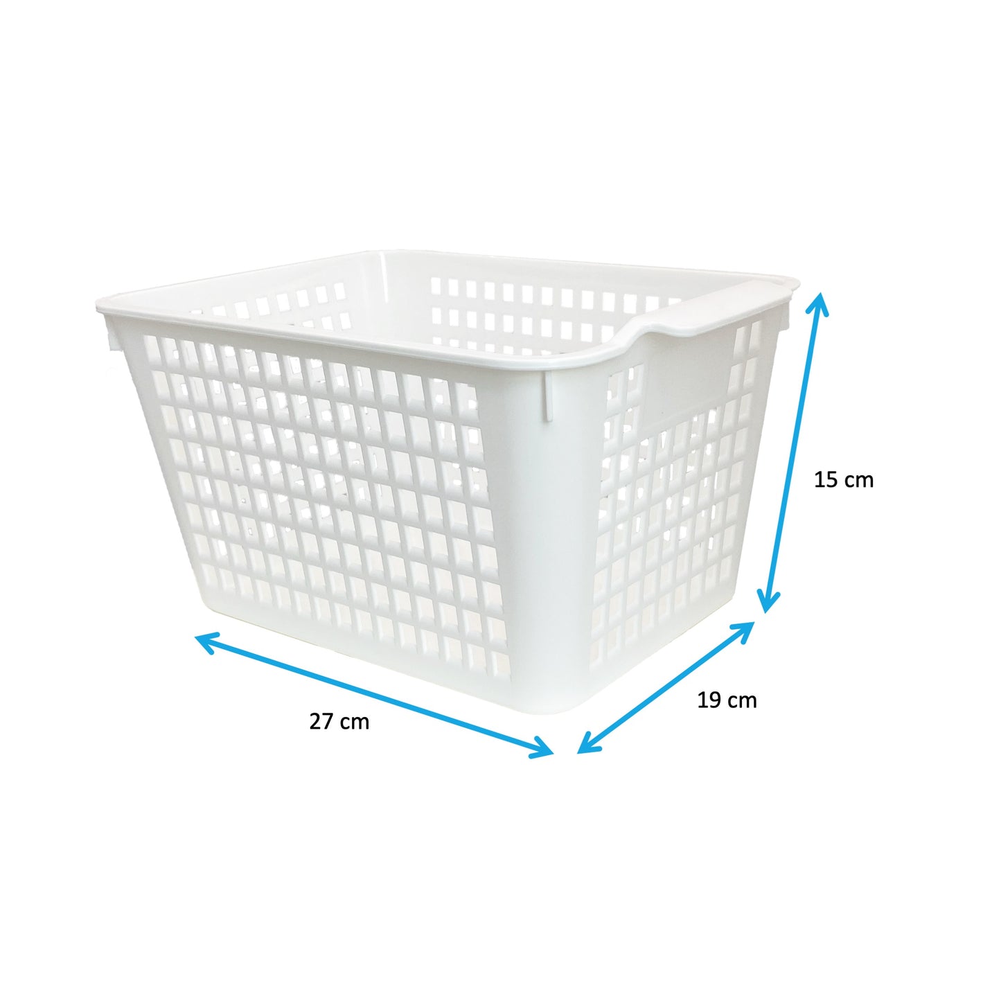 4 Pack | White Plastic Basket