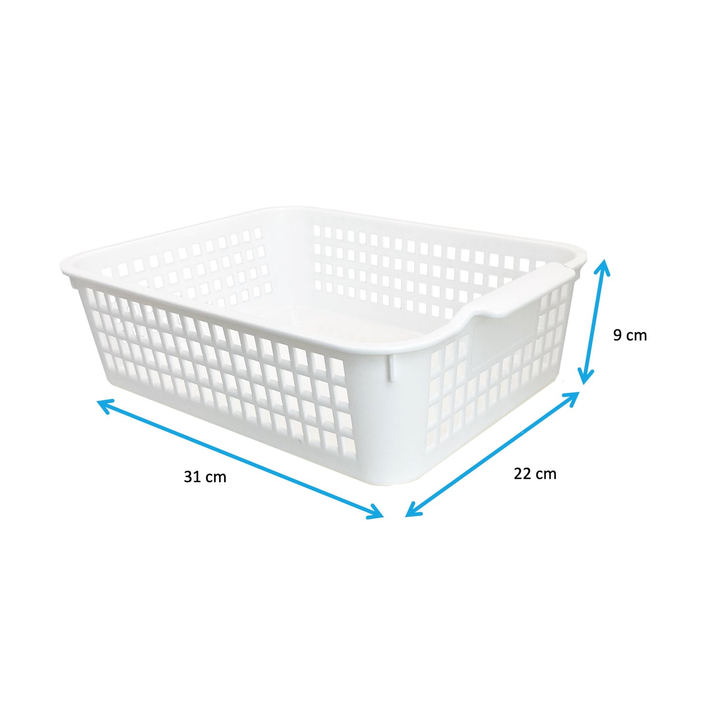 4 Pack | White Plastic Basket