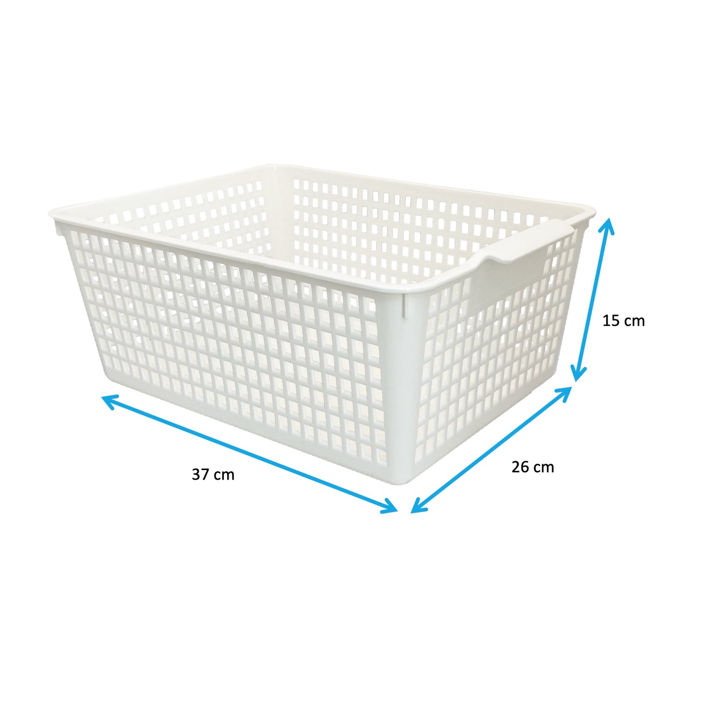 4 Pack | White Plastic Basket