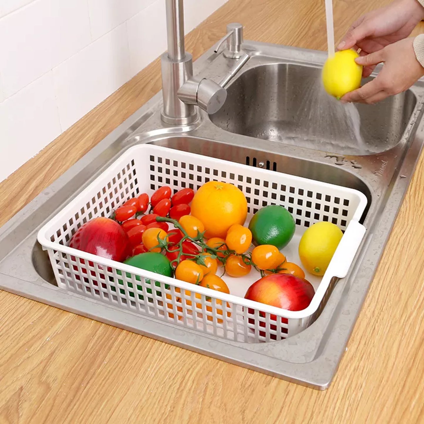 4 Pack | White Plastic Basket