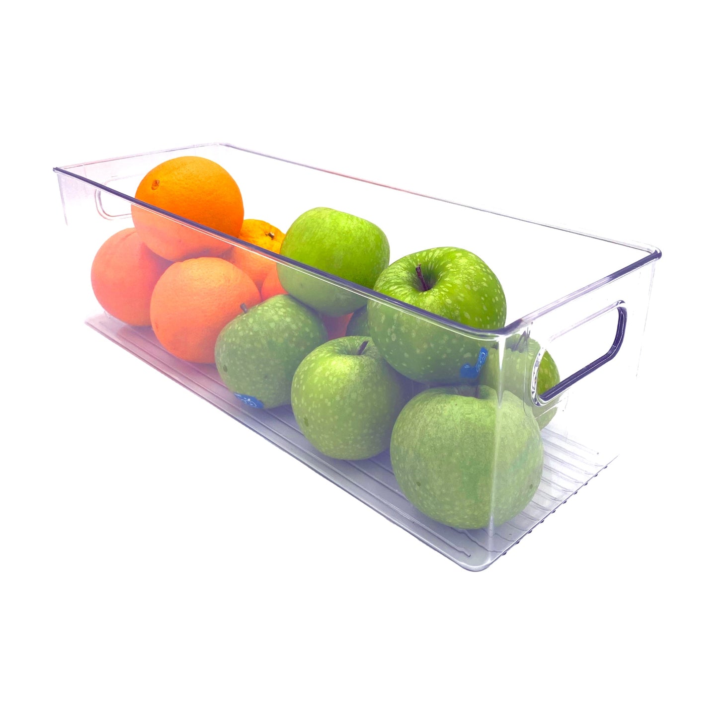 2 Pack | Clear Plastic Fridge Storage Bin