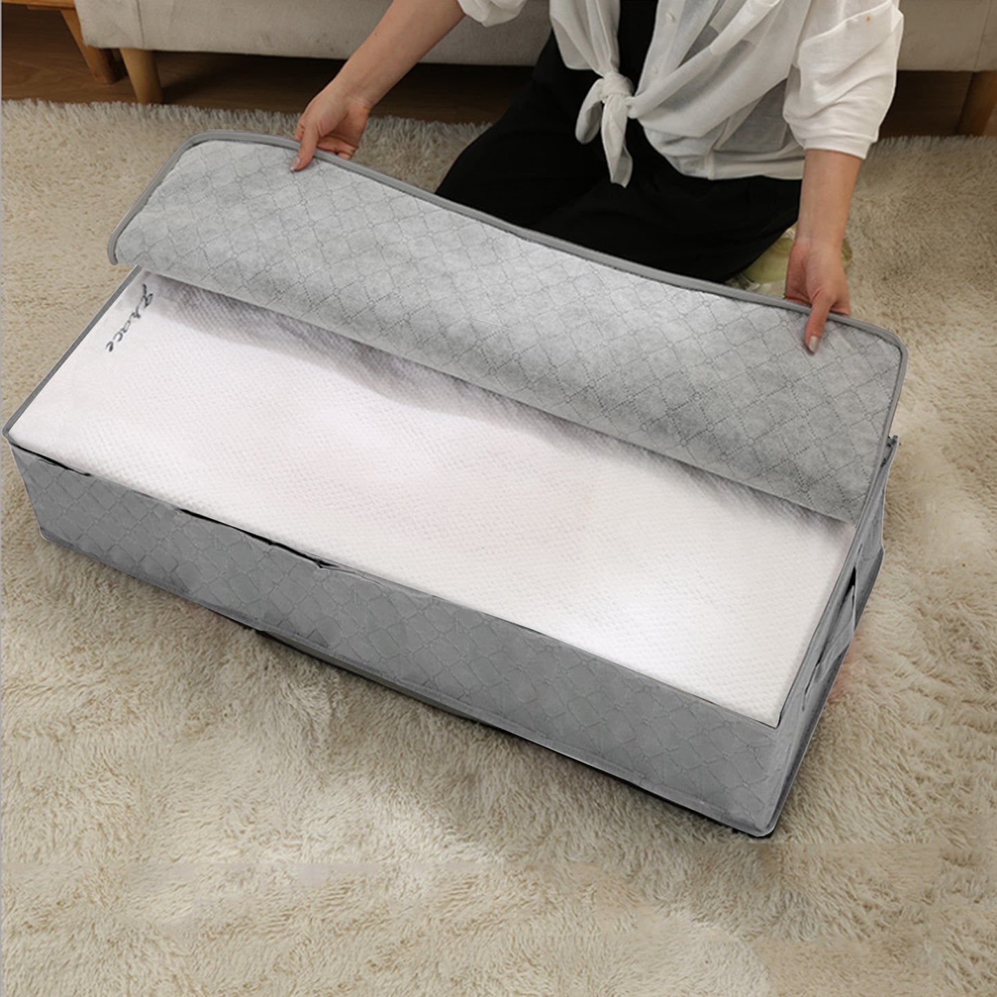 Fabric underbed storage bag