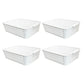 4 Pack | White Plastic Basket