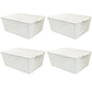 4 Pack | White Plastic Basket