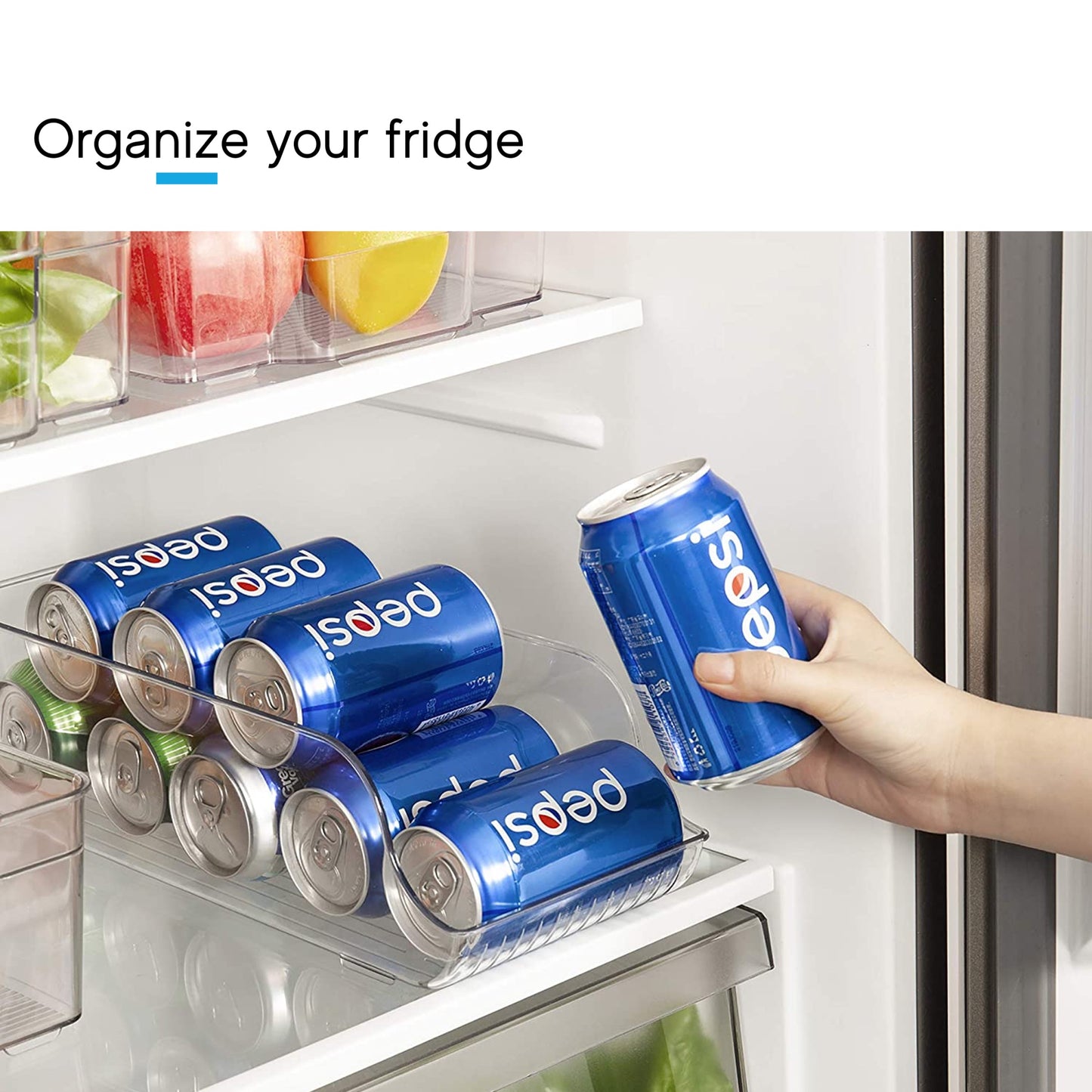 Drink can holder fridge organizer