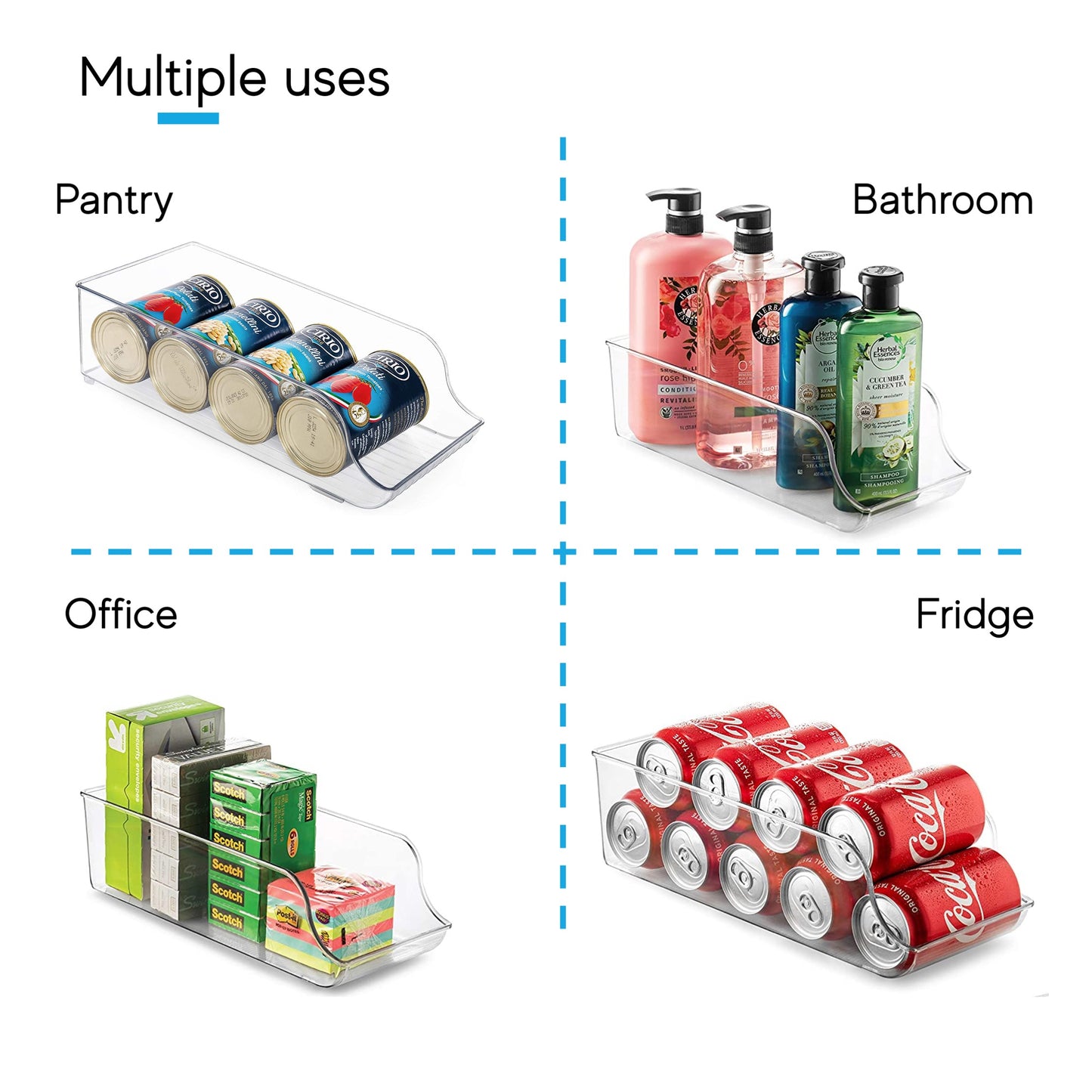 Drink can holder fridge organizer