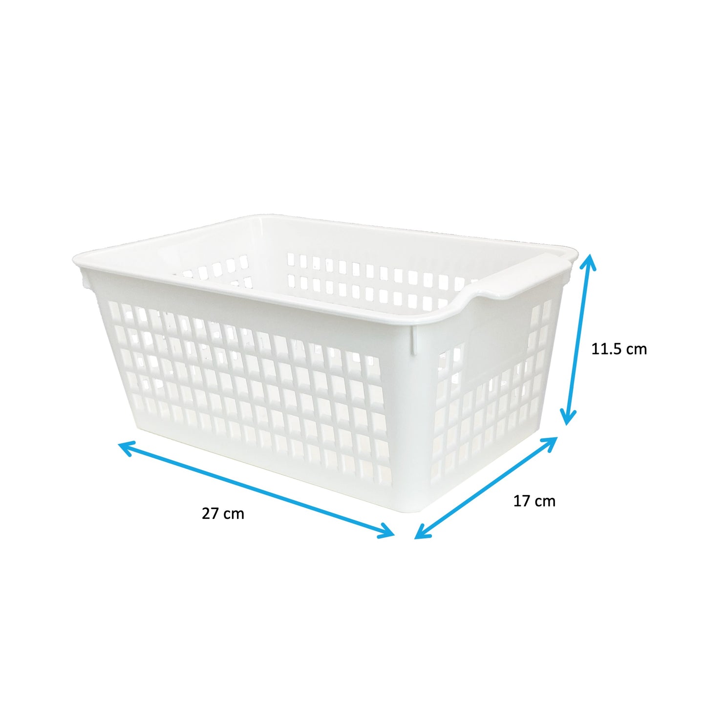 4 Pack | White Plastic Basket